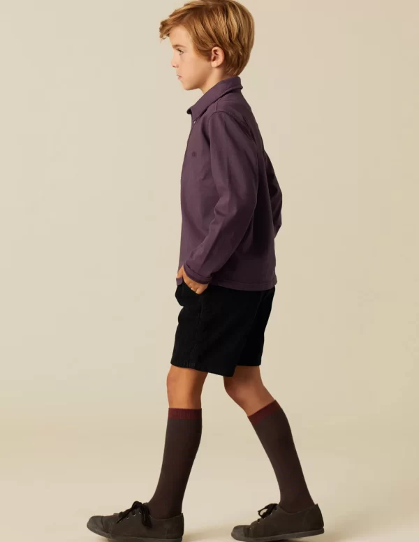 NÍCOLI PANTALÓN CHINO CORTO PANA AZUL< Pantalones