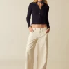 NÍCOLI PANTALÓN CRUCE BOLSILLOS CRUDO< Denim | Pantalones