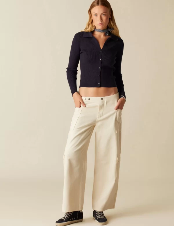 NÍCOLI PANTALÓN CRUCE BOLSILLOS CRUDO< Denim | Pantalones
