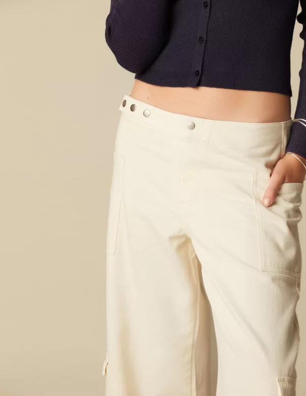 NÍCOLI PANTALÓN CRUCE BOLSILLOS CRUDO< Denim | Pantalones