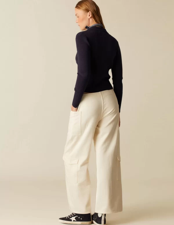 NÍCOLI PANTALÓN CRUCE BOLSILLOS CRUDO< Denim | Pantalones