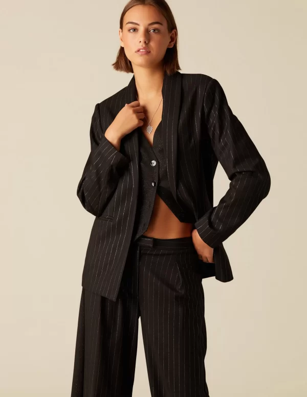 NÍCOLI PANTALÓN DOBLE RAYA BRILO< Pantalones