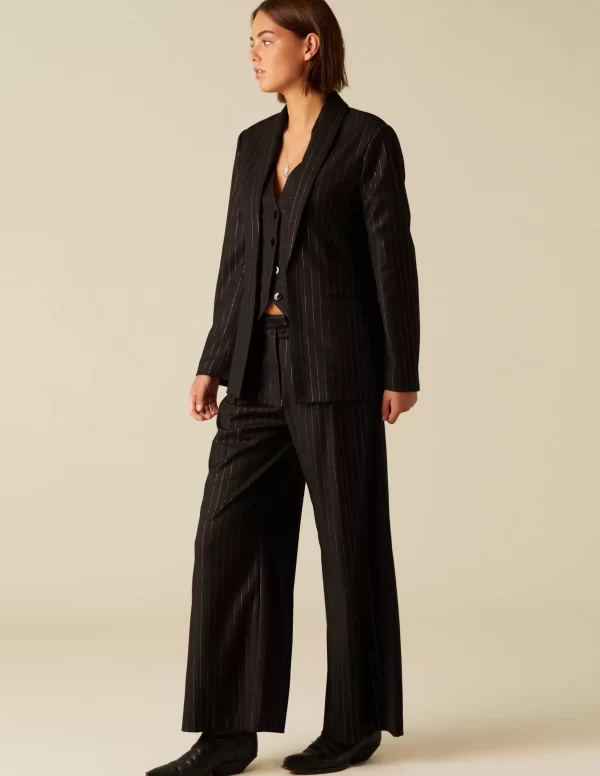 NÍCOLI PANTALÓN DOBLE RAYA BRILO< Pantalones