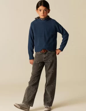 pantaln_estrellas_parches_0.webp NÍCOLI PANTALÓN ESTRELLAS PARCHES GRIS< Denim | Pantalones