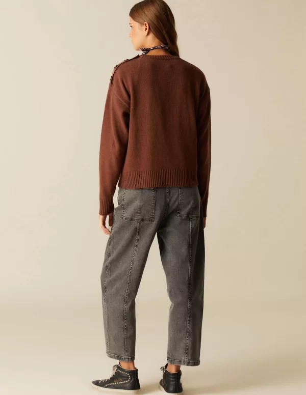 NÍCOLI PANTALÓN GRIS DOBLE PESPUNTES< Denim | Pantalones