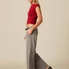 NÍCOLI PANTALÓN LOW WAIST DOBLE BOTÓN GRIS< Denim | Pantalones