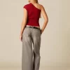NÍCOLI PANTALÓN LOW WAIST DOBLE BOTÓN GRIS< Denim | Pantalones
