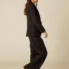 NÍCOLI PANTALÓN NEGRO RAYA BRILLO< Pantalones