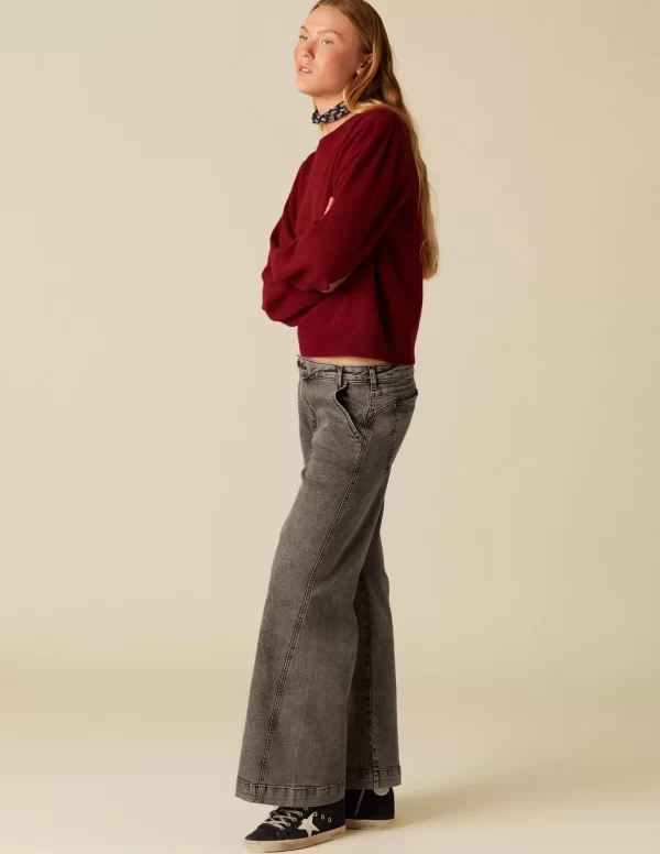 NÍCOLI PANTALÓN NN BORDADO GRIS< Denim | Pantalones