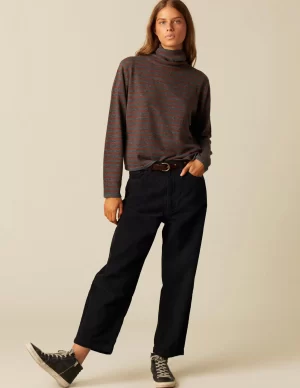 NÍCOLI PANTALÓN PANA AZUL ZIG ZAG< Pantalones