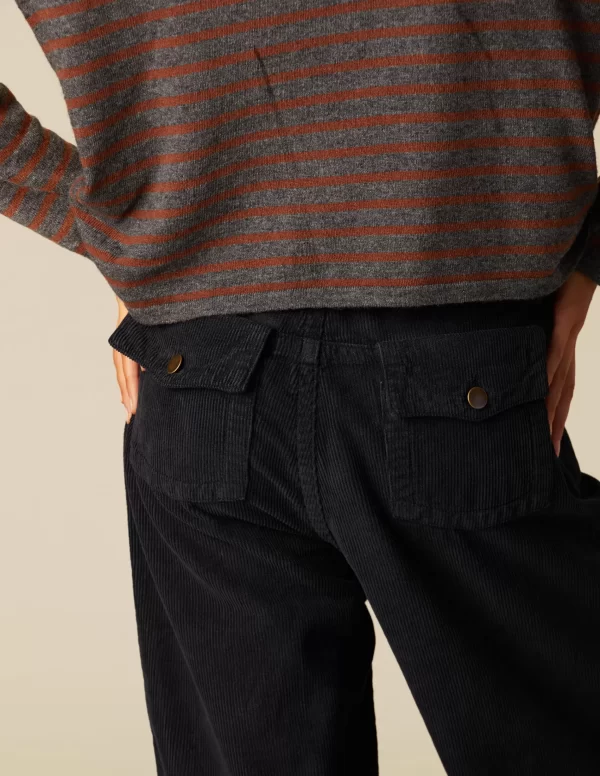 NÍCOLI PANTALÓN PANA AZUL ZIG ZAG< Pantalones