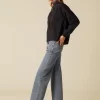 NÍCOLI PANTALÓN TACHUELAS AZUL< Denim | Pantalones