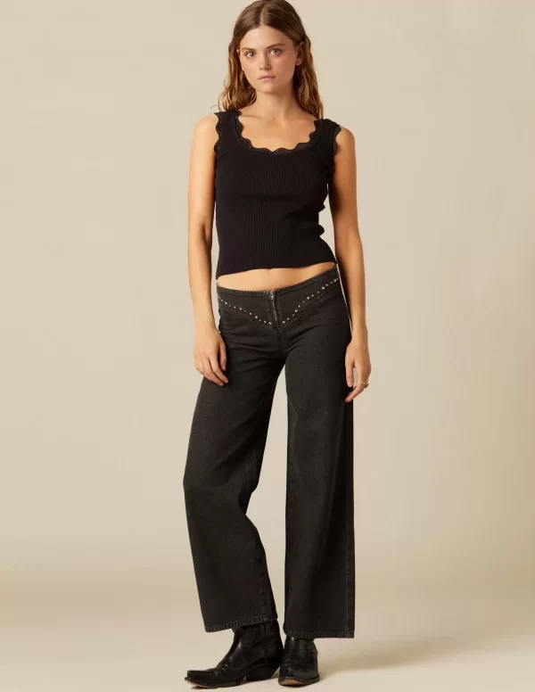 pantaln_tachuelas_canes_a_0.webp NÍCOLI PANTALÓN TACHUELAS CANESÚ ANTRACITA< Denim | Pantalones