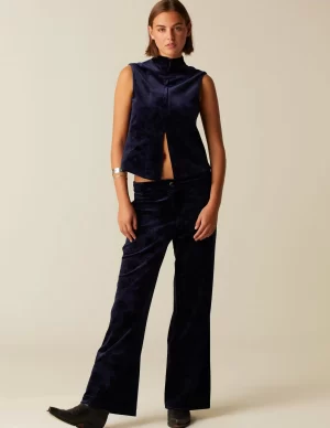NÍCOLI PANTALÓN TERCIOPELO AZUL< Pantalones