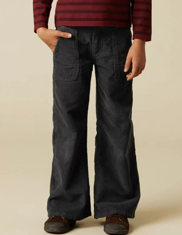 NÍCOLI PANTALÓN WIDE LEG PANA AZUL< Pantalones