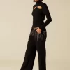 NÍCOLI TOP ABERTURA ESCOTE CUELLO VUELTO NEGRO< Tops