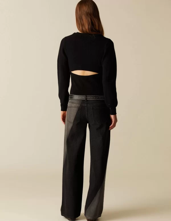 NÍCOLI TOP ABERTURA ESPALDA NEGRO< Tops
