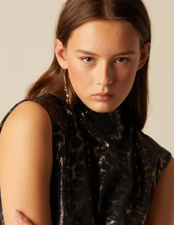 NÍCOLI TOP ANIMAL PRINT BRILLO< Tops