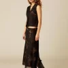 NÍCOLI TOP FLOR TULLE NEGRO< Tops