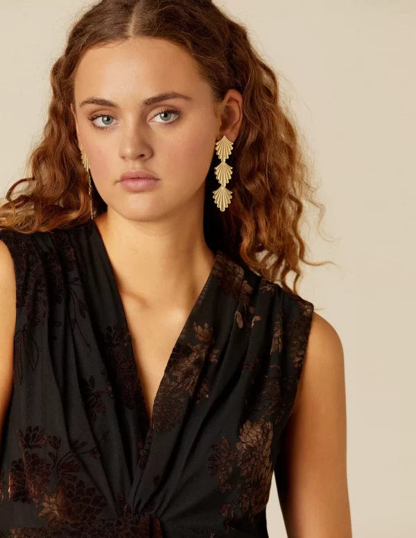 NÍCOLI TOP FLOR TULLE NEGRO< Tops