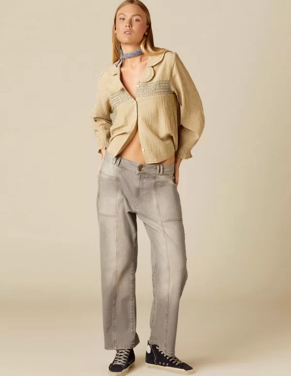 NÍCOLI VAQUERO GRIS COSTURAS< Denim | Pantalones