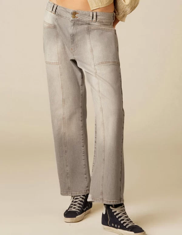 NÍCOLI VAQUERO GRIS COSTURAS< Denim | Pantalones