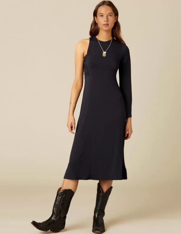 NÍCOLI VESTIDO ASIMéTRICO ANTRACITA< Vestidos