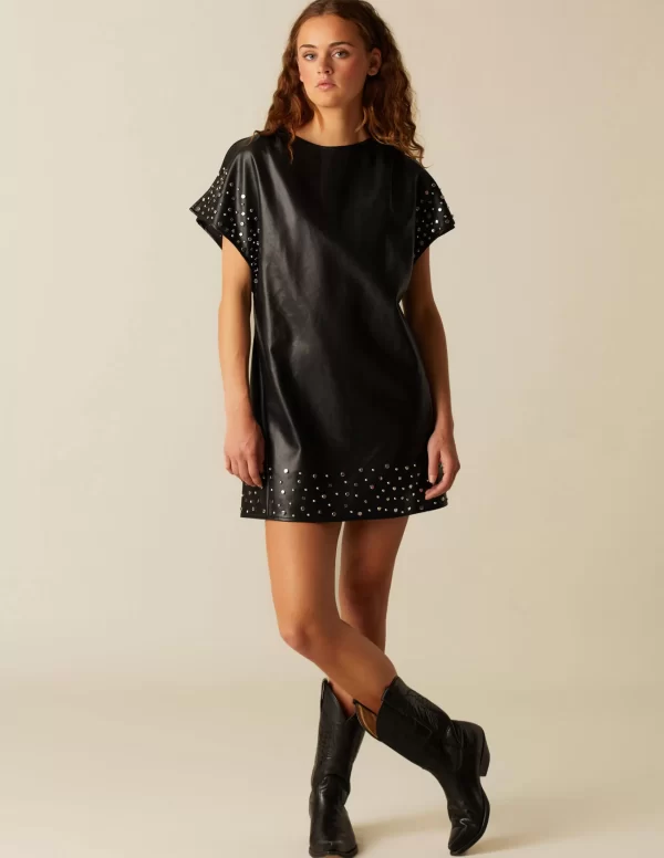 NÍCOLI VESTIDO TACHUELAS ANTRACITA< Vestidos
